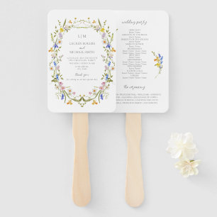 Abanico Programa de Bodas Jardín Coloridas de Monograma Vi