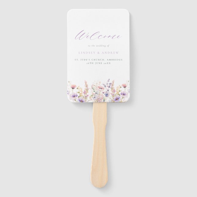 Abanico Programa de Bodas Lilac Wildflowers (Anverso)