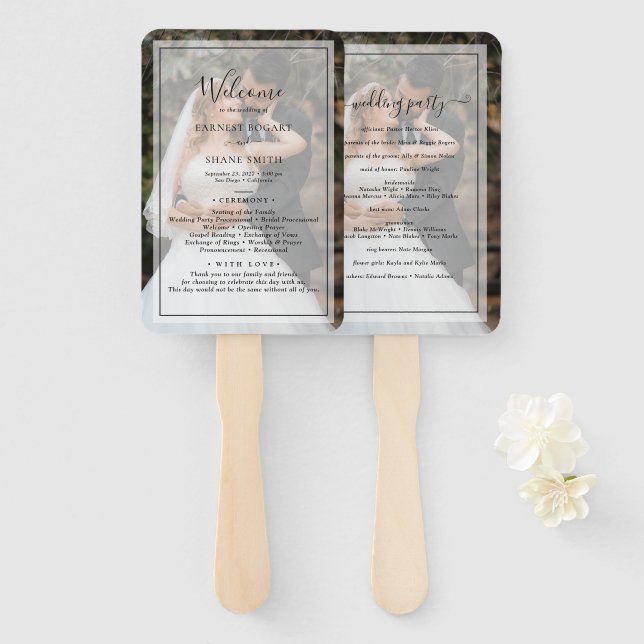 Abanico Programa de Bodas Modernas y Personalizadas por So (Anverso y reverso)