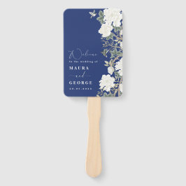 Abanico Programa de bodas Navy Blue Ivory Chinoiserie