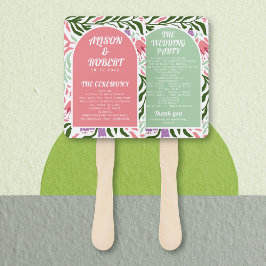 Abanico Programa de bodas para arcos y flores retro de Boh