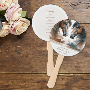 Abanico Programa de bodas para caballos marrones y hermoso