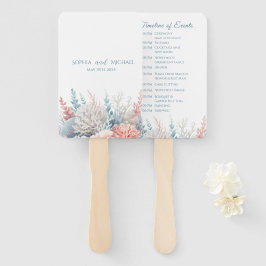 Abanico Programa de Bodas Pastel Coral Reef-Beach