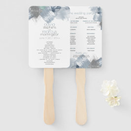 Abanico Programa de bodas | Pincel azul turbio moderno