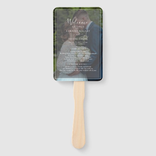 Abanico Programa de Bodas por Superposición de Fotografía  (Anverso)