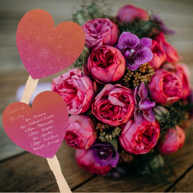 Abanico Programa de Bodas Rosa y Naranja Bright Ombre Mand (Subido por el creador)
