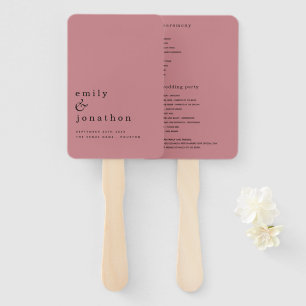 Abanico Programa de bodas Rosas con contenido Minimalista 