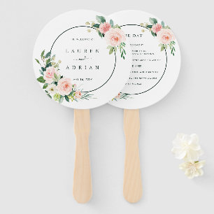 Abanico Programa de bodas Rubor en Bloom Rosa