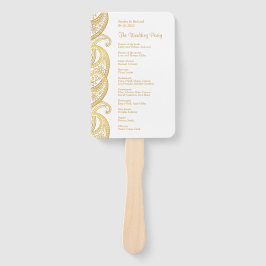 Abanico Programa de Bodas Tradicionales de Gold Paisley en