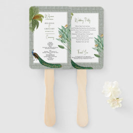 Abanico Programa de Bodas Tropicales de la Pluma de Pavo R