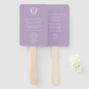 Abanico Programa de bodas Ventilador Lilac Clásico Monogra