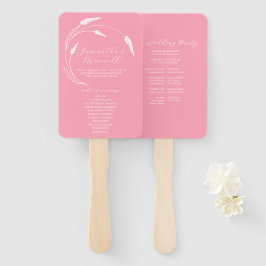 Abanico Programa de bodas Ventilador Línea Rosa Arte