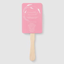 Abanico Programa de bodas Ventilador Línea Rosa Arte