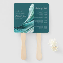 Abanico Programa de bodas-verde esmeralda moderno-
