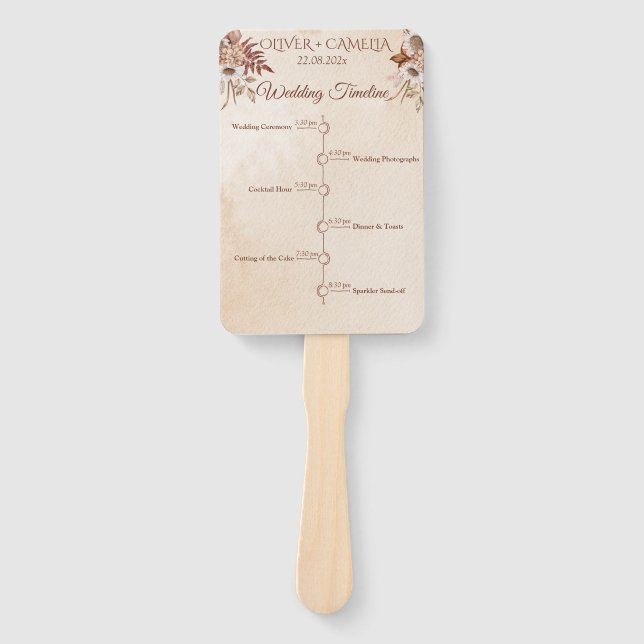 Abanico Programa de bodas y cronología de guiones clásicos (Anverso)