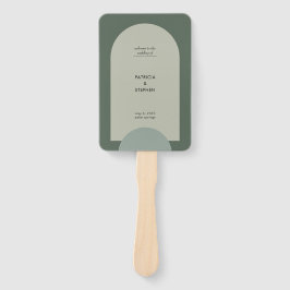 Abanico Programa de Boho Arch Geométrico Moderno y Verde