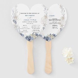 Abanico Programa de Boho Beach Destination Hampton Wedding