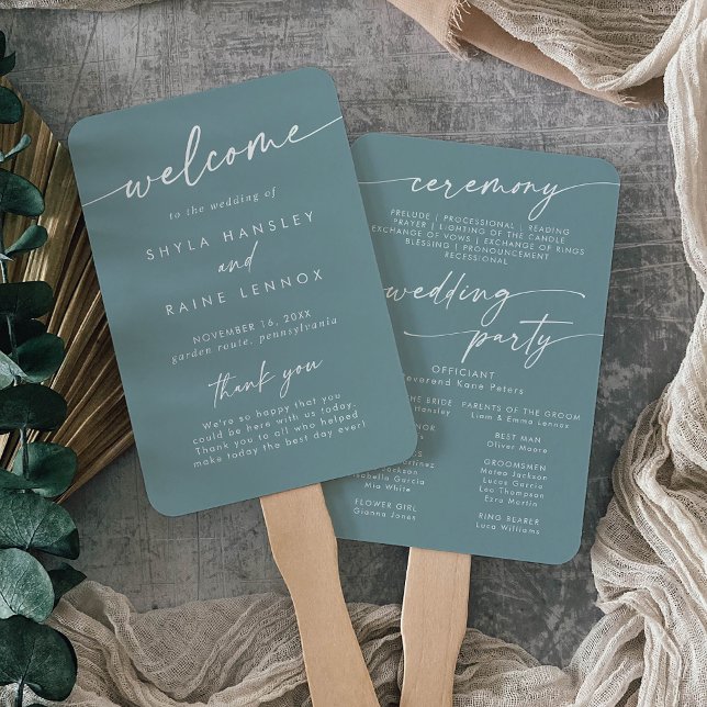 Abanico Programa de Boho Moda Seafoam de Boda Verde azulad (Subido por el creador)