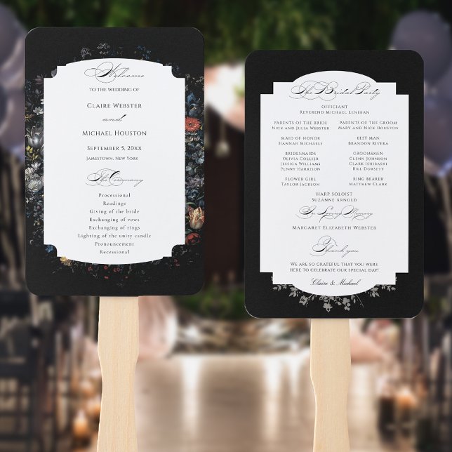 Abanico Programa de caligrafía floral negra Bella Artes (Subido por el creador)