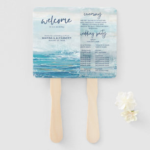 Abanico Programa de casamiento con las olas de la playa az