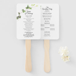 Abanico Programa de casamiento con marfil de marfil de col