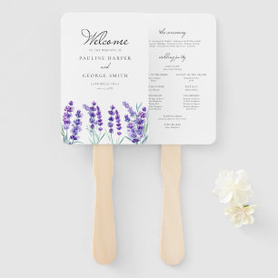Abanico Programa de casamiento de flores de lavanda acuáti
