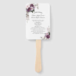Abanico Programa de casamiento de flores moradas rosadas