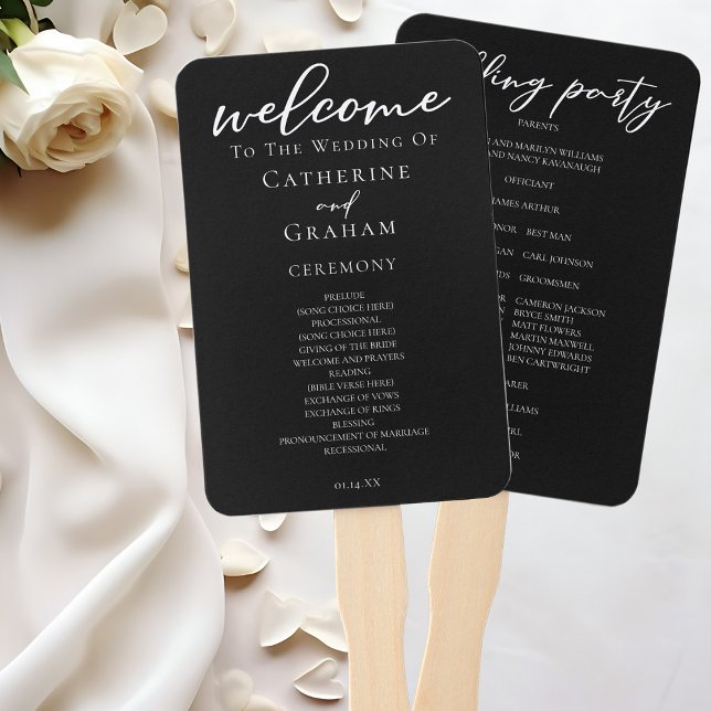 Abanico Programa de casamiento de guiones blancos negros d (Subido por el creador)
