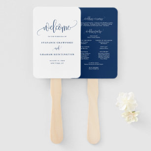 Abanico Programa de casamiento de guiones de caligrafía de