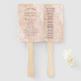 Abanico Programa de casamiento de papel antiguo para Rosas