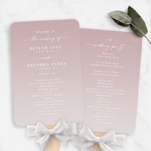Abanico Programa de Ceremonia Boda Ombre Mauve & Gardenia