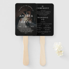 Abanico Programa de ceremonia con foto desvanecida oscura 