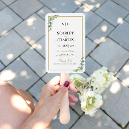 Abanico Programa de Ceremonia de Boda con Verde de Eucalip