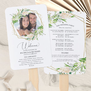 Abanico Programa de Ceremonia de Boda de Bienvenida Elegan