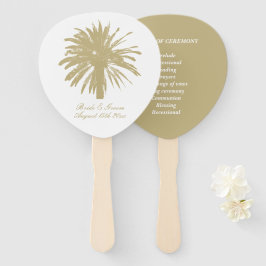 Abanico Programa de ceremonia de boda de la playa de la pa