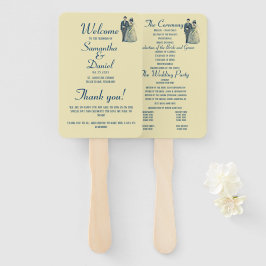 Abanico Programa de ceremonia de Boda de Vintage Bride Gro