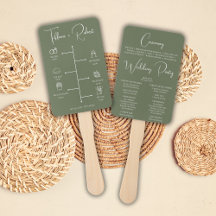 Programa de Ceremonia de Boda Editable Color Verde