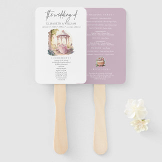 Abanico Programa de Ceremonia de Boda en el Jardín de Acua