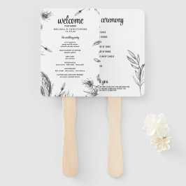 Abanico Programa de Ceremonia de Boda en Jardín de Primave