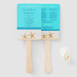 Abanico Programa de ceremonia de boda en la playa Starfish