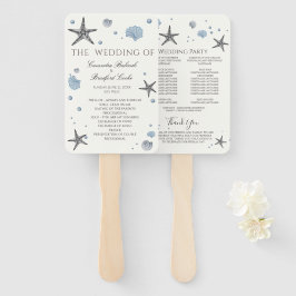 Abanico Programa de ceremonia de Gray Starfish  Blue Shell