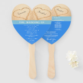 Abanico Programa de ceremonia de la boda de Hearts Beach O