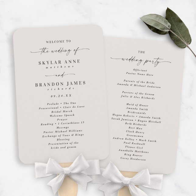 Abanico Programa de Ceremonia Sólida Sólida Sencilla de Bo (Subido por el creador)