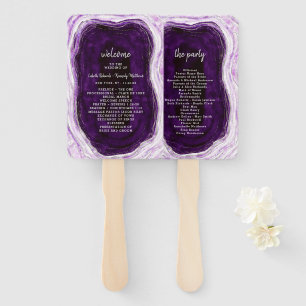 Abanico Programa de ceremonias de Boda Amethyst Purple y S
