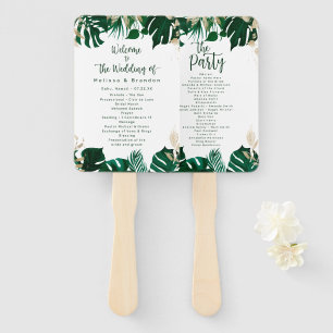 Abanico Programa de ceremonias de Boda de la vegetación tr