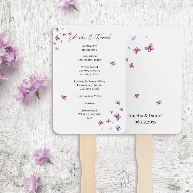 Abanico Programa de ceremonias de Boda de mariposas Delica (Subido por el creador)