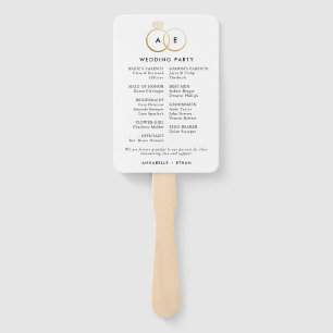 Abanico Programa de ceremonias de Boda dorado moderno