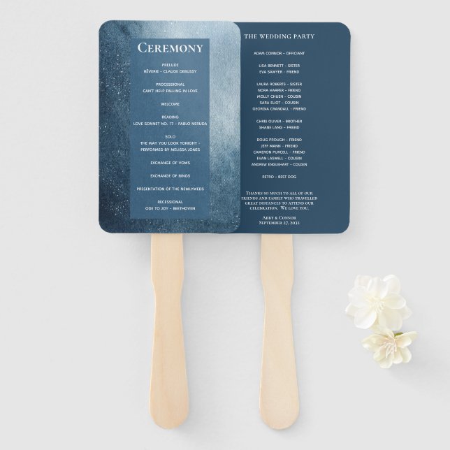 Abanico Programa de fans de Blue White de la Marina Night  (Anverso y reverso)