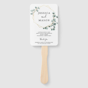 Abanico Programa de fans del Boda Eucalyptus Greenery