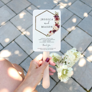 Abanico Programa de fans del Boho Burgundy Marsala Boda